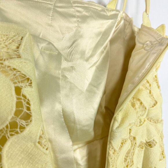 Bardot Lina Lace Sheath Dress Sleeveless Yellow Size 6 Small S EUC - Picture 13 of 13